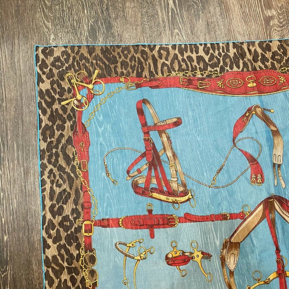DOLCE & GABBANA DG Leopard Print Equestrian Scarf - Picture 7 of 10